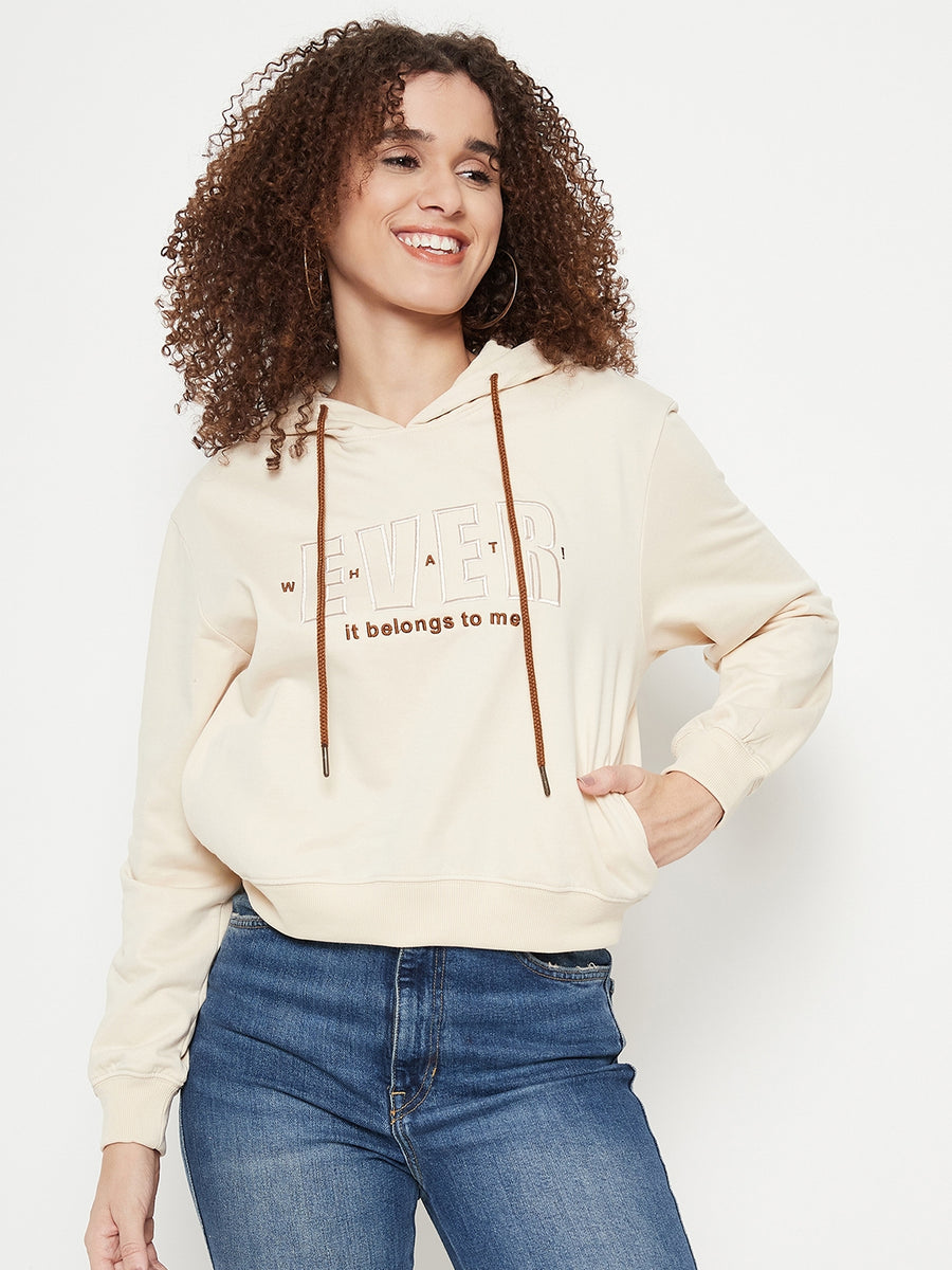 Madame Solid Off White Sweat-Shirt