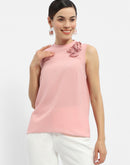 Madame Applique Adorned Pink Shimmer Top