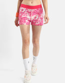 Madame Abstract Print Hot Pink Running Shorts