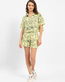 Madame Floral Print Lime Three-Piece Co-Ord Set