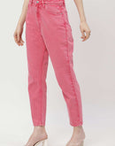 Madame Mid Rise Pink Mom Fit Jeans