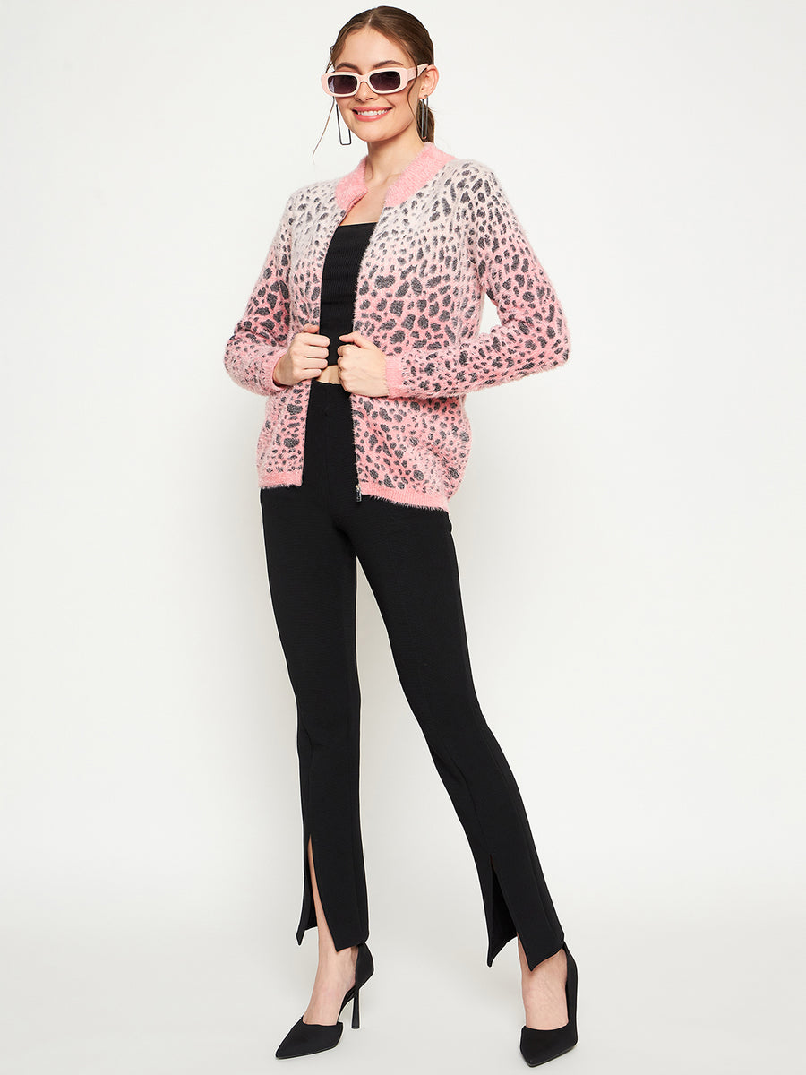 Madame Pink Animal Print Sweater