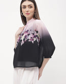 Madame Floral Black Ombre Effect Top