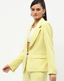 Madame Shanaya Kapoor Single-breasted Lime Yellow Blazer