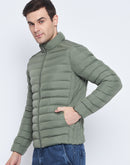 Camla Barcelona Olive Green Puffer Jacket for Men