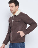 Camla Barcelona Sherpa Collar Brown Denim Jacket