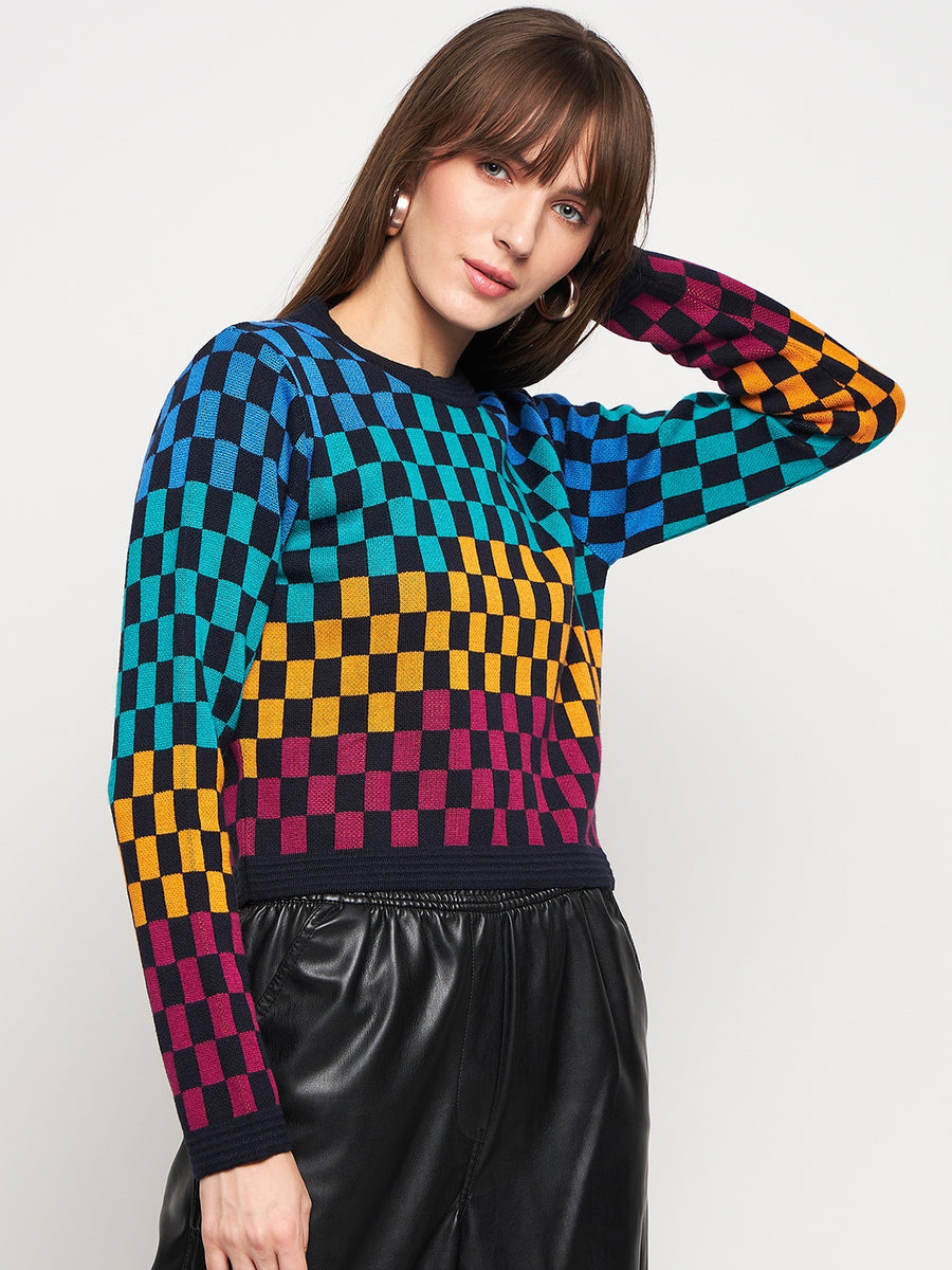 Madame Colourblocked Black Sweater