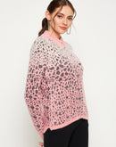 Madame Pink Animal Print Sweater