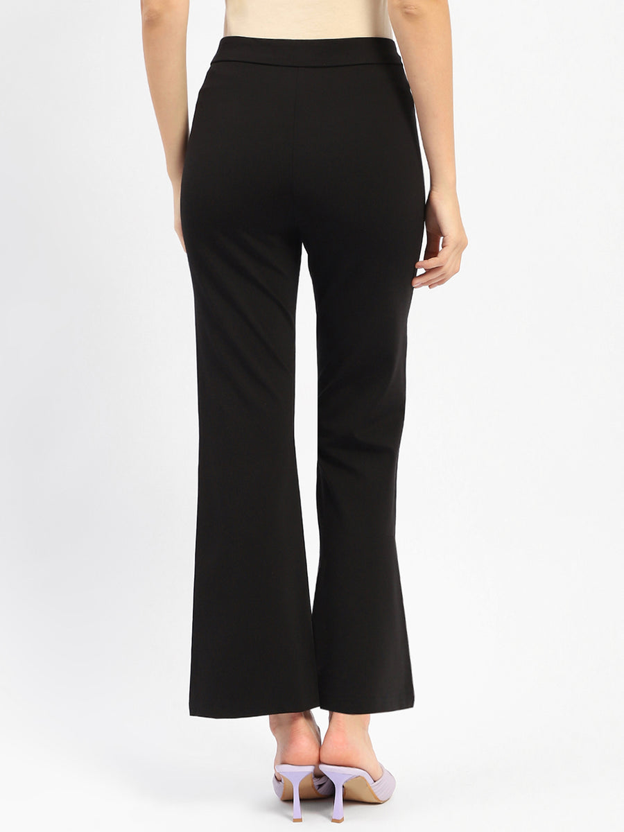Madame waist Adorned Black Formal Trousers