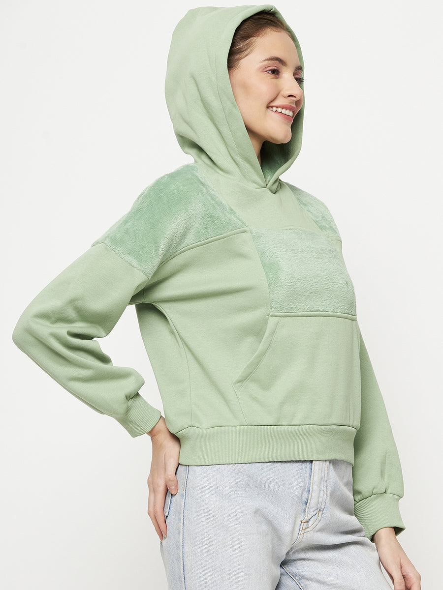 Camla Barcelona Fleece Adorned Plum Hooded Sweatshirt