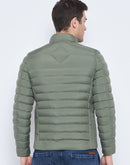 Camla Barcelona Olive Green Puffer Jacket for Men