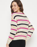 Madame Striped Beige Sweater