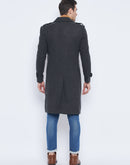 Camla Barcelona Lapel Collar Black Longline Overcoat