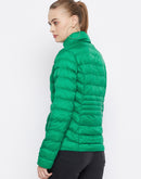 Madame Stand Collar Parrot Green Puffer Jacket