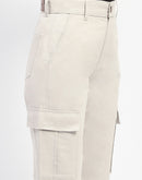Madame Solid Grey Cargo Jeans