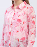 Madame Abstract Print Pink Regular Shirt