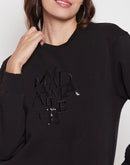 Madame Black Typography Sweatshirt