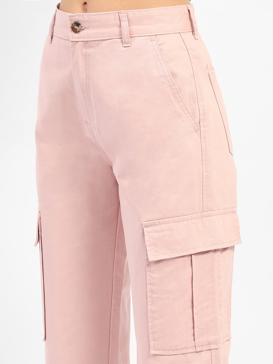 Madame Solid Pink Cargo Jeans