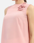 Madame Applique Adorned Pink Shimmer Top