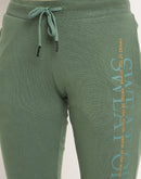 Madame Typography Olive Green Track Pants