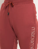 Msecret Logo Print Dark Rust Track Pants