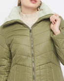Madame Flap Collar Apple Green Quilted Jacket
