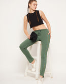 Madame Typography Olive Green Track Pants