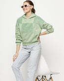 Camla Barcelona Fleece Adorned Plum Hooded Sweatshirt