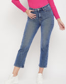 Madame Mid Rise Indigo Blue Straight Fit Jeans