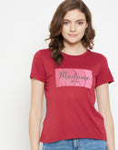 Madame Round Neck Dark Maroon T-shirt