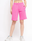 MSecret Mid-Rise Solid Pink Shorts