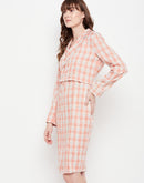 Madame Chequered Dress with Blazer Blush Co-Ord Set