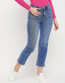 Madame Mid Rise Indigo Blue Straight Fit Jeans