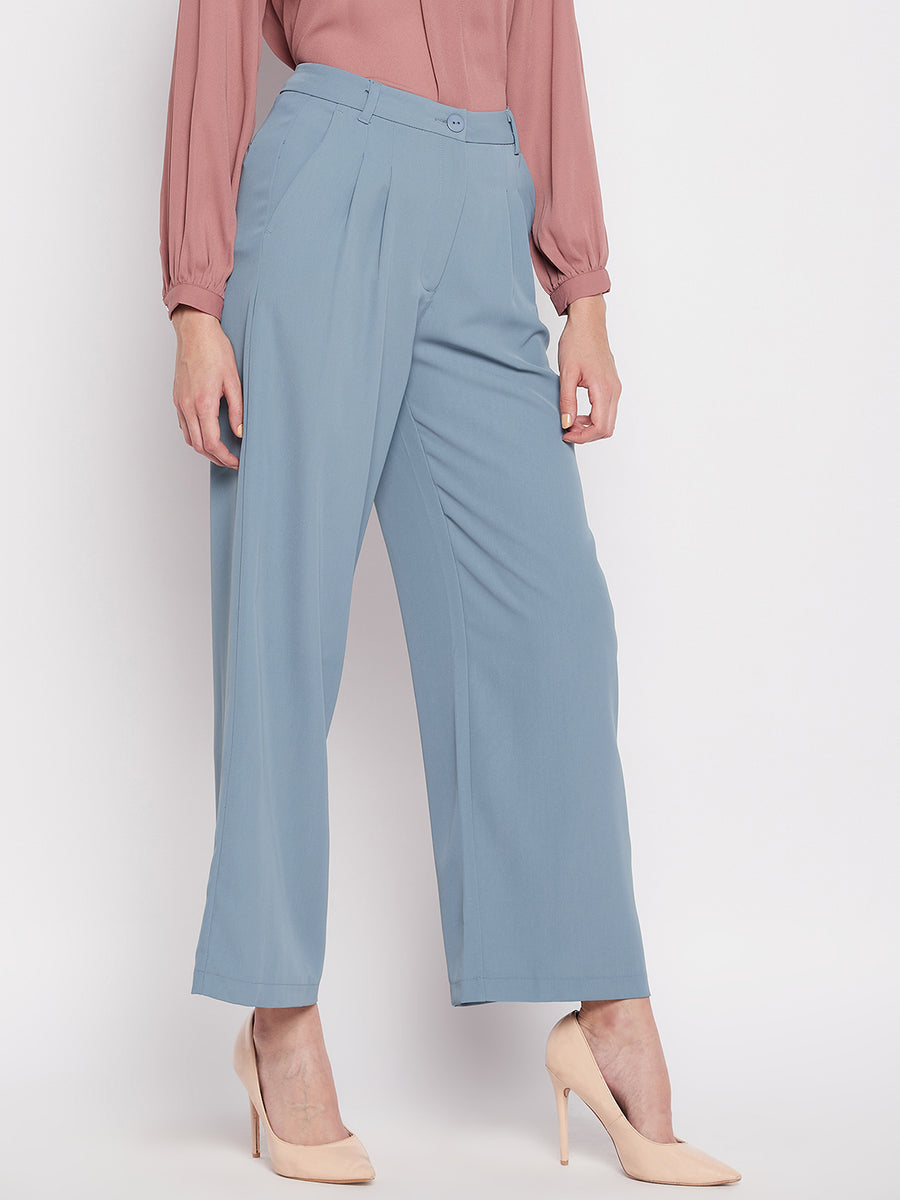 MADAME Pleated Wide Leg Trousers