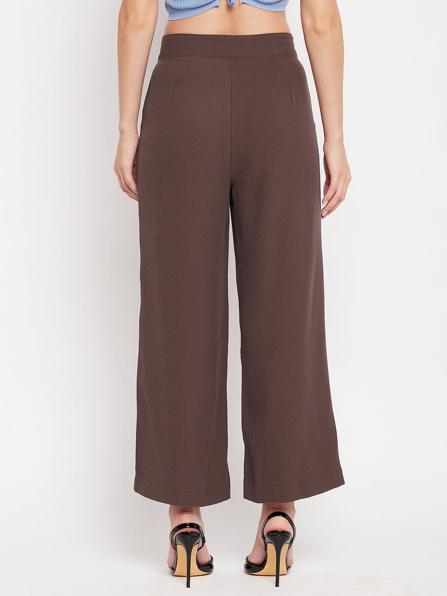 MADAME Solid Pleated Trousers