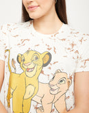 Madame Disney Simba and Nala White Print Top