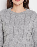 MADAME Grey Cable Knit Sweater