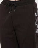 Madame Logo Print Black Track Pants