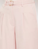 Madame Belted Waist Baby Pink Trouser