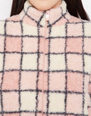 Madame  Pink Check Pattern Sweatshirt