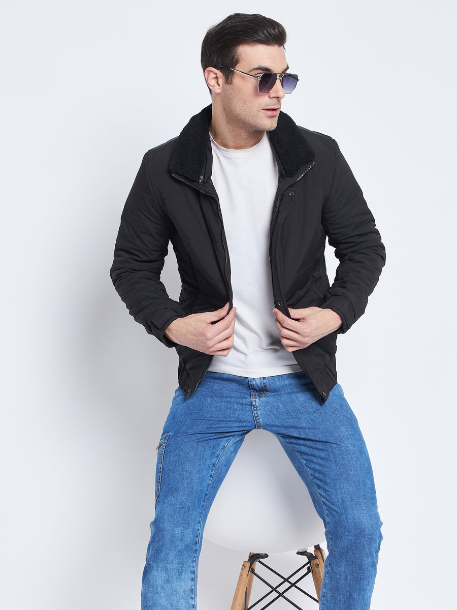 Camla Barcelona Black Quilted Jacket for Men