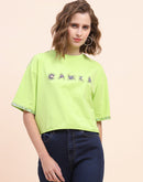 Camla Barelona Logo Print Neon Green T-Shirt