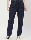 Madame Low Rise Dark Blue Mom Fit Jeans