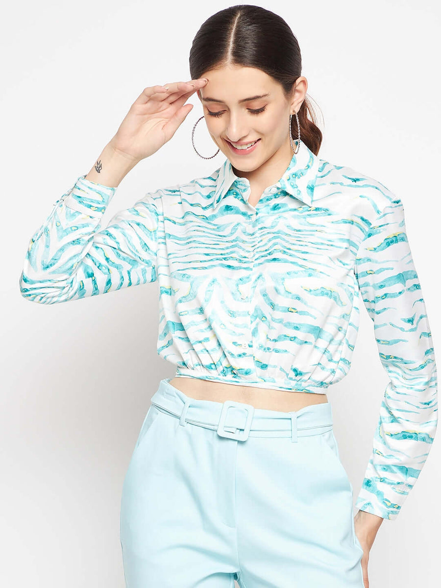 Camla Barcelona Aqua Satin Shirt