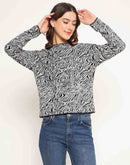 Madame Black Animal Print Sweater