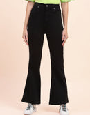 Camla Barcelona Solid Black Flared Jeans
