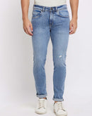 Camla Barcelona Low Distressed Light Blue Jeans For Men