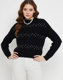 Madame Feather Knit Black Sweater
