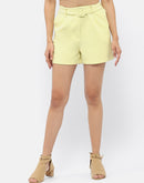 Madame Belted Waist Lime Green Shorts