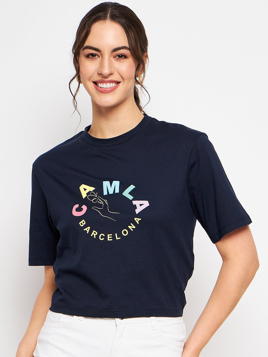Camla Navy T- Shirt For Women